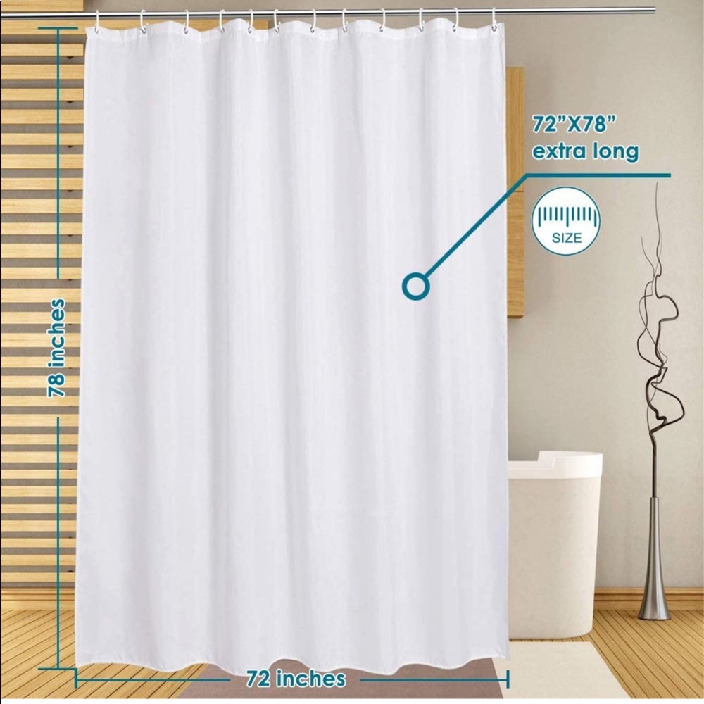 RSVD LanMeng fabric white shower curtain